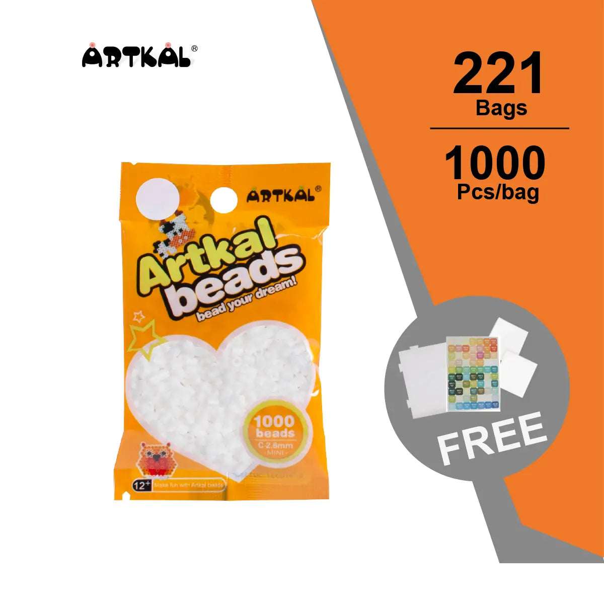 221 Full Colors Set M-2.6MM Mini Beads 1000pcs/bag (MB1000-221B)