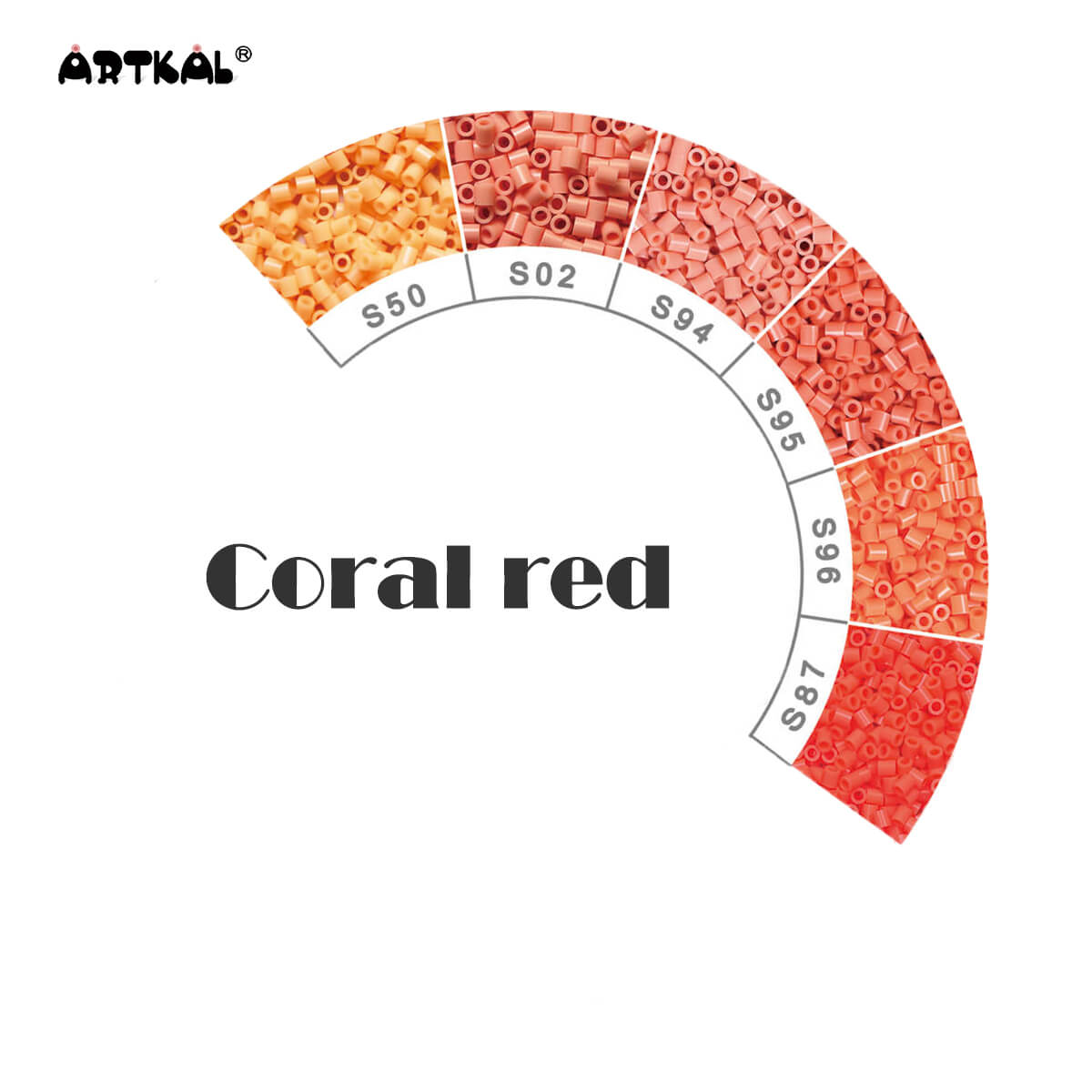 Coral red Artkal Midi 1000 beads Single Pack Melt with Perler