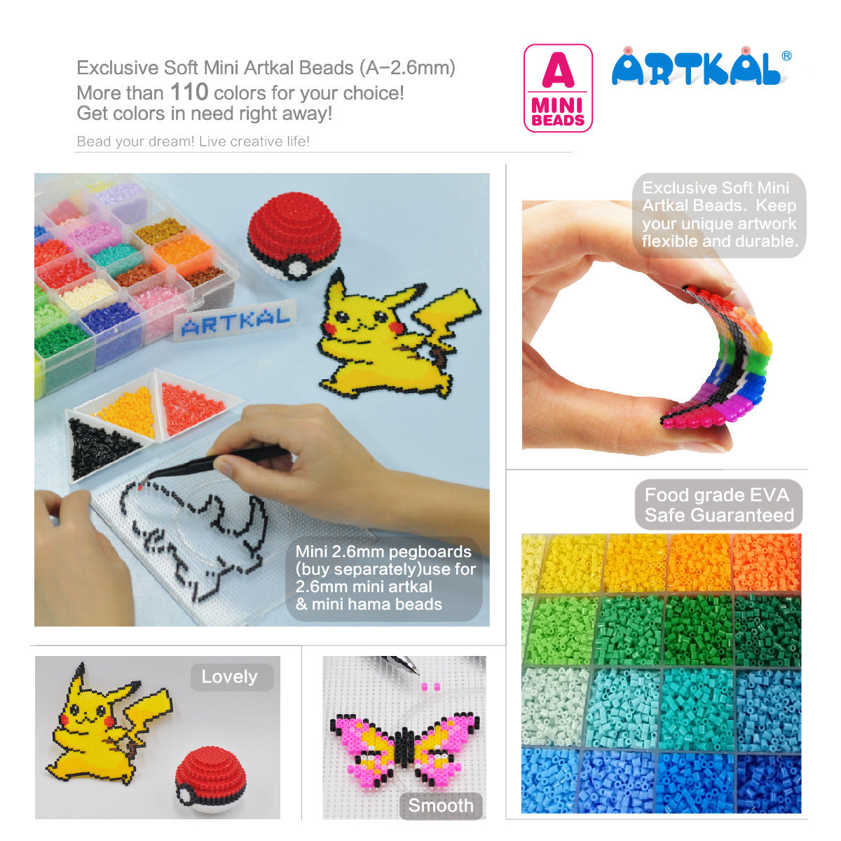 186 Colors Full Colors Set Mini A-2.6mm SOTF Artkal Beads 1000pcs/bag AB1000-F