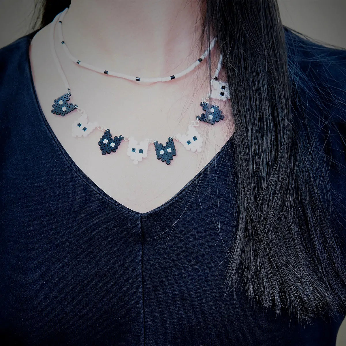 Black and White Cats Necklace