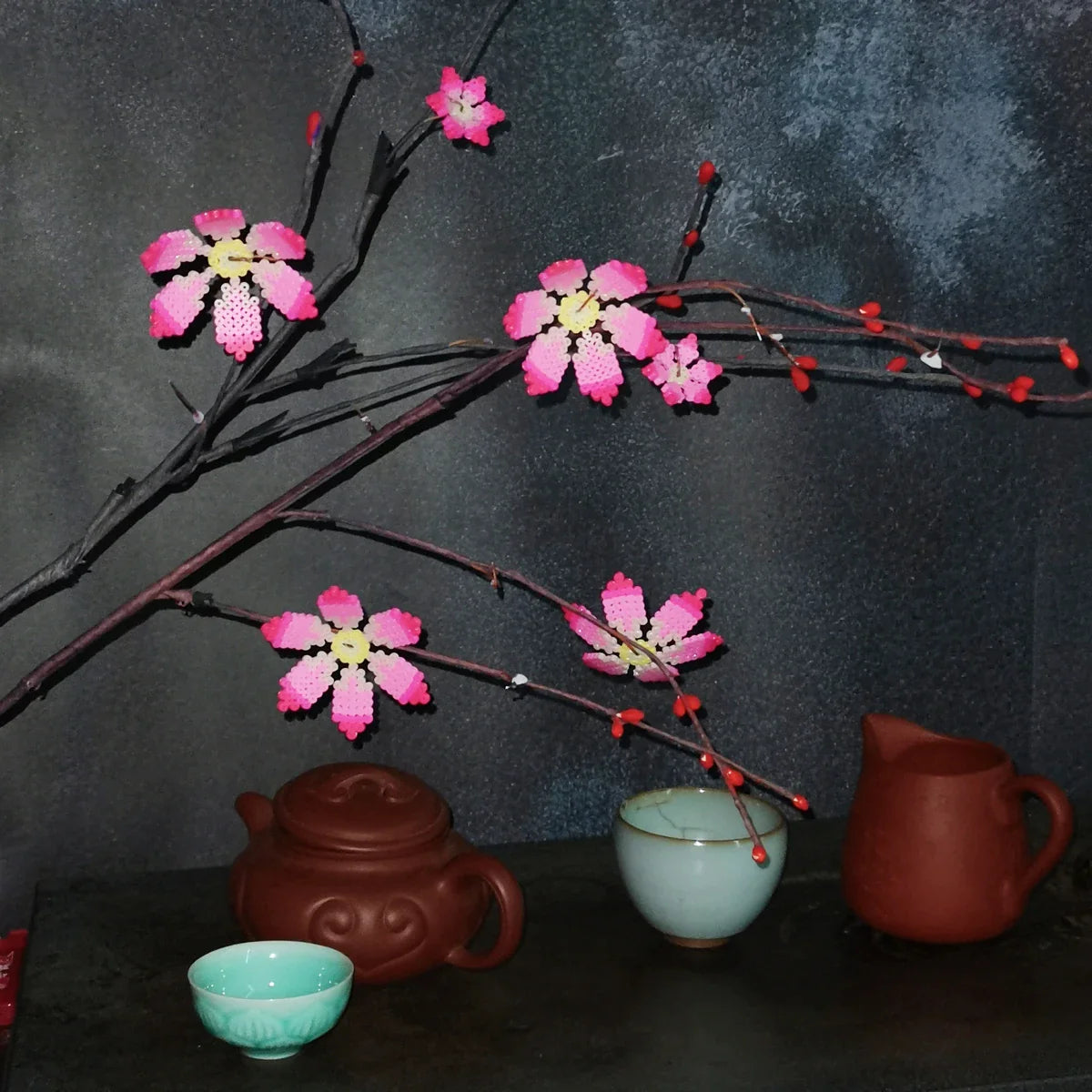 cuentas de fusibles artkal ideas de flores de sakura