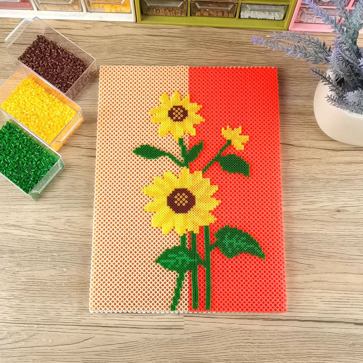 artkal fuse beads sunflower painting