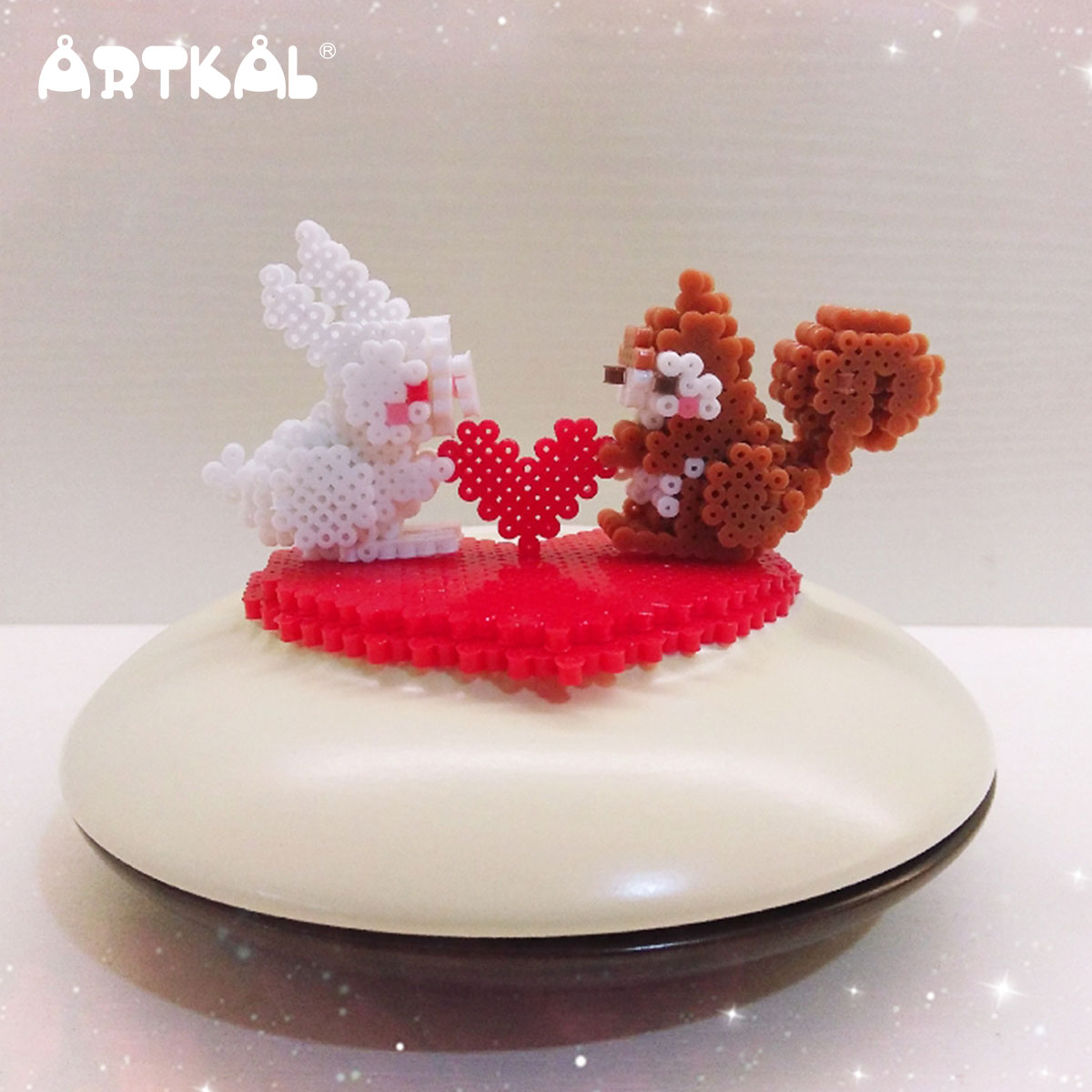 Día de San Valentín - Conejito y Ardilla - Por Mini Beads