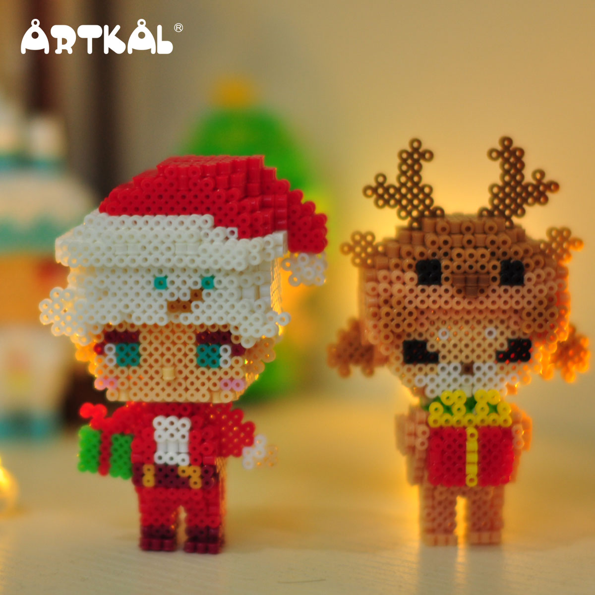 3D 圣诞人物 - 由 Mini Beads 制作