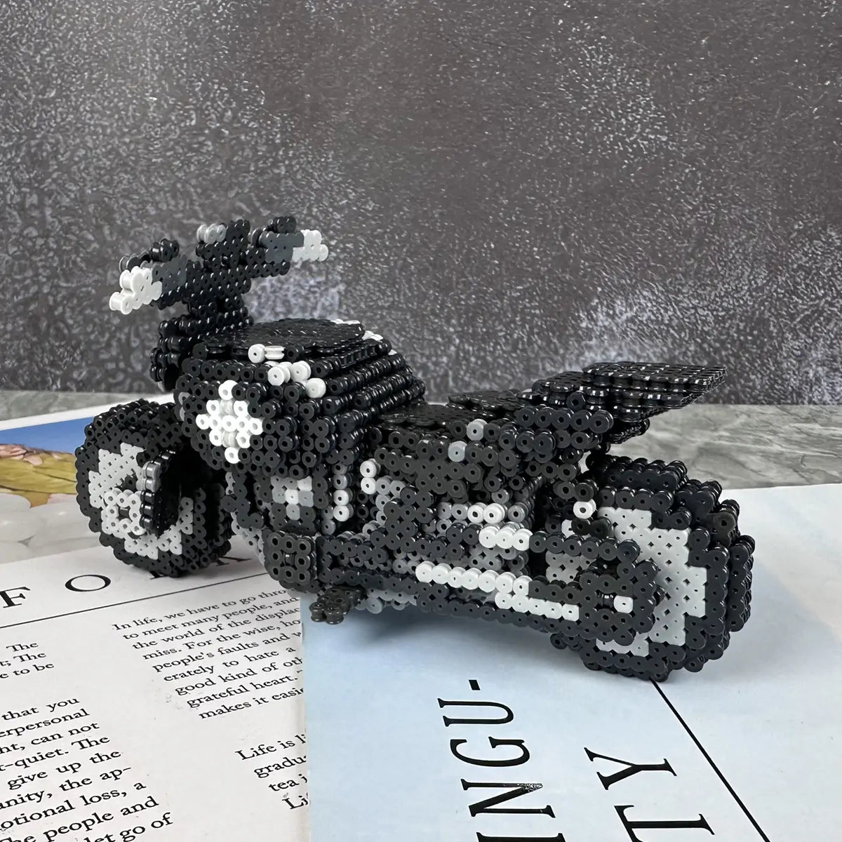 (GL3-0005) 3D Black Motorbike Pattern
