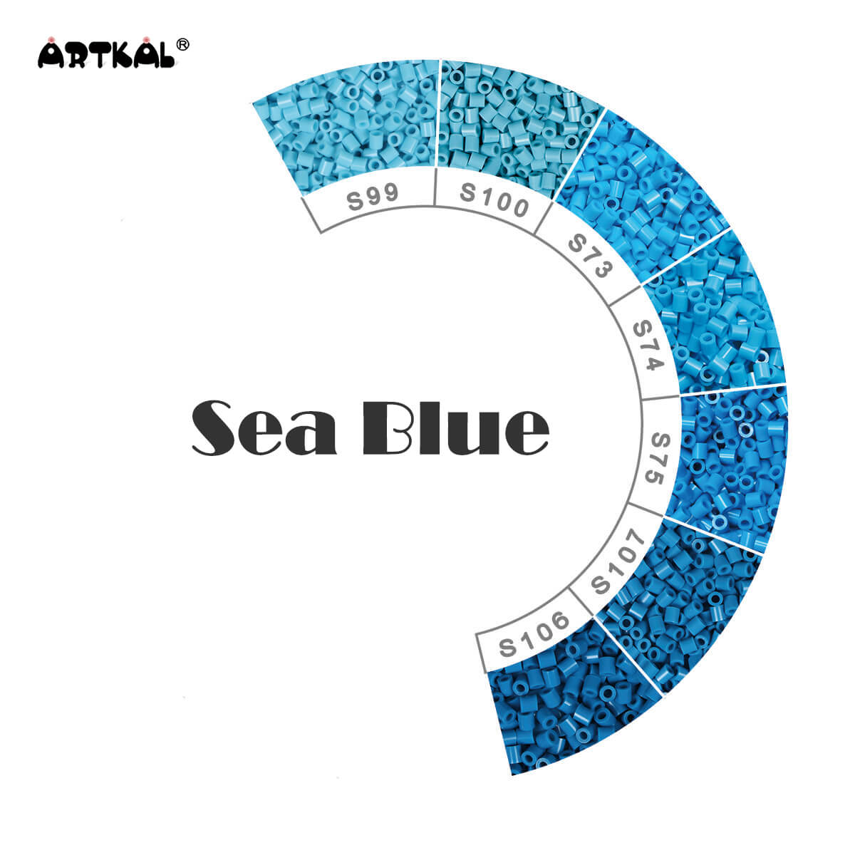 Sea Blue-Midi 1000 비즈 싱글 팩