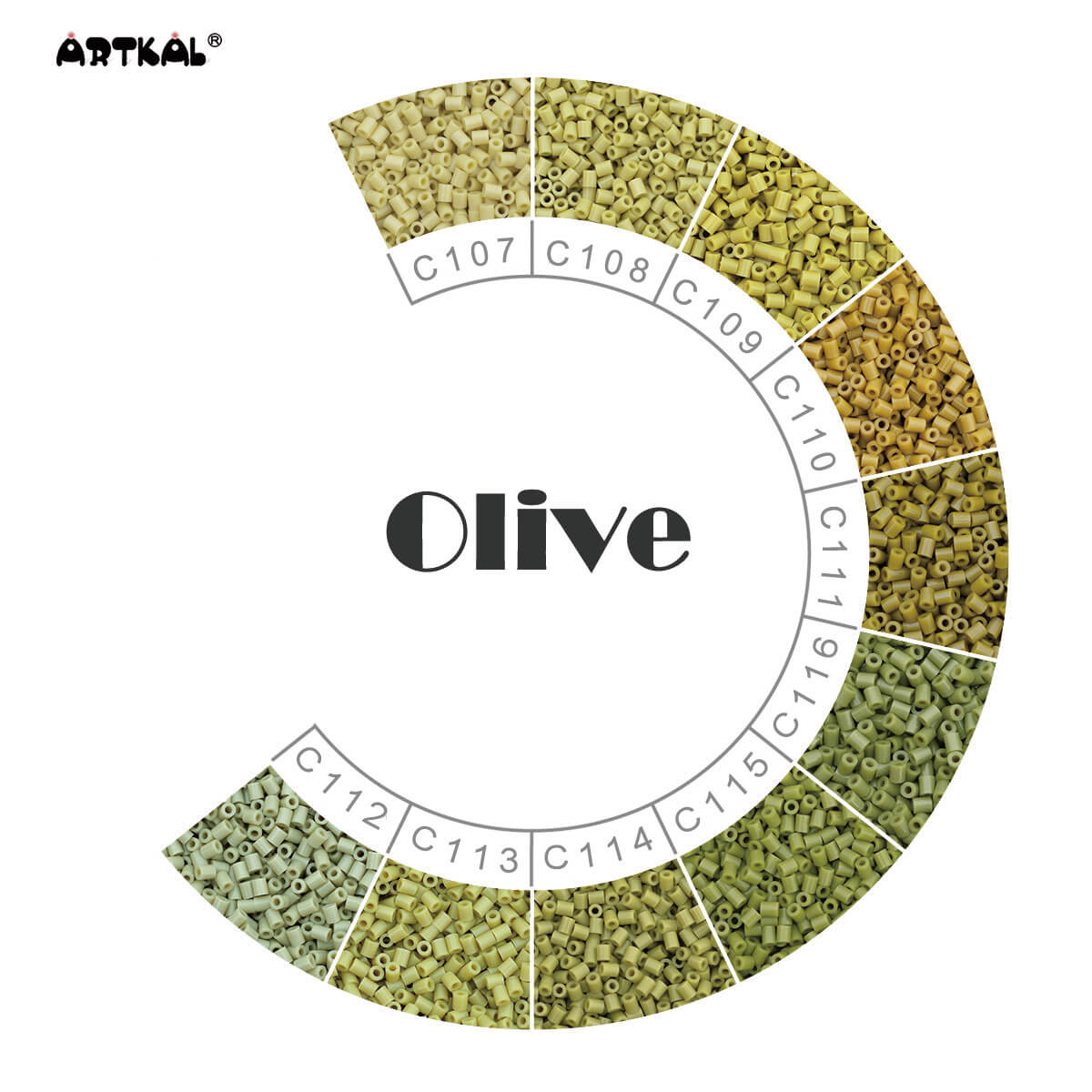 Olive-Mini Beads C 2000 бусинок в индивидуальной упаковке