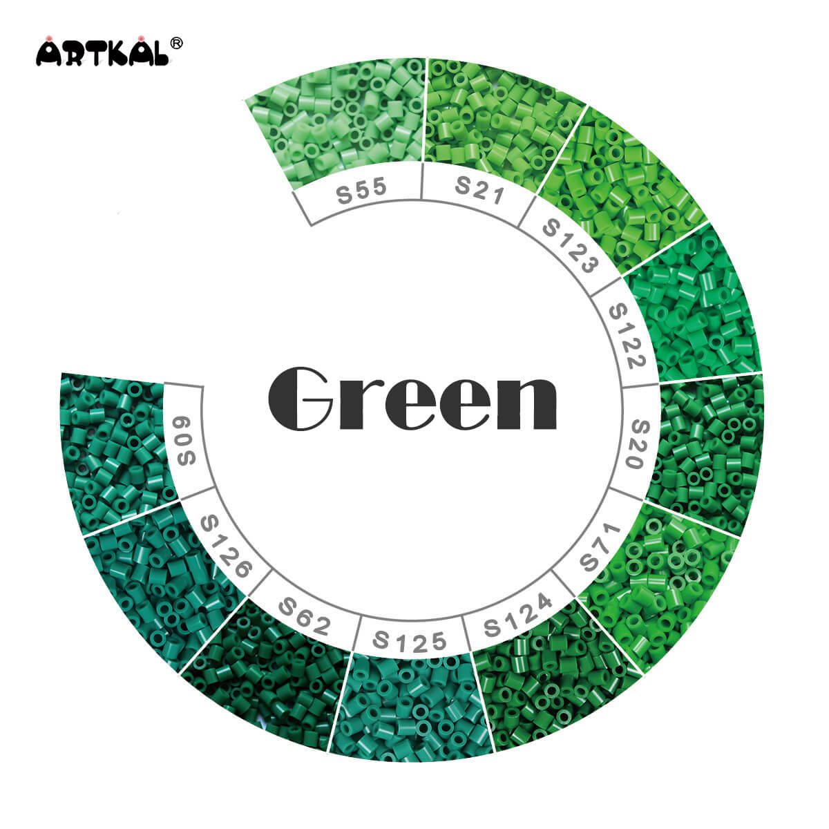 Green-Midi 1000 бусинок в индивидуальной упаковке