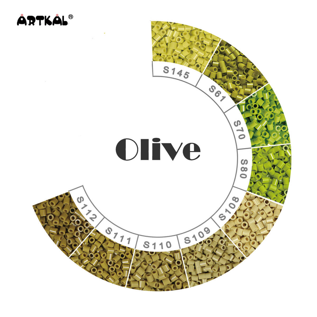 Olive-Midi 1000 beads Single Pack