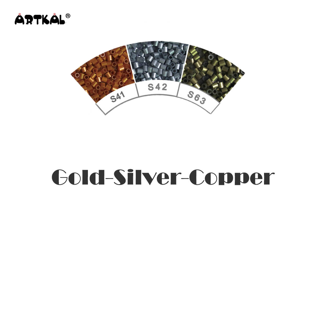 Золото-Серебро-Медь-Миди 1000 бусин в индивидуальной упаковке