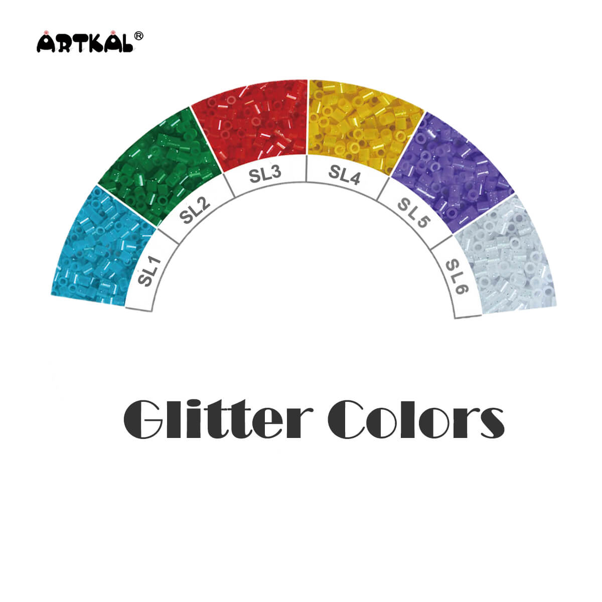(SL1-SL6) -Glitter Faarf-Midi 1000 Perlen Single Pack
