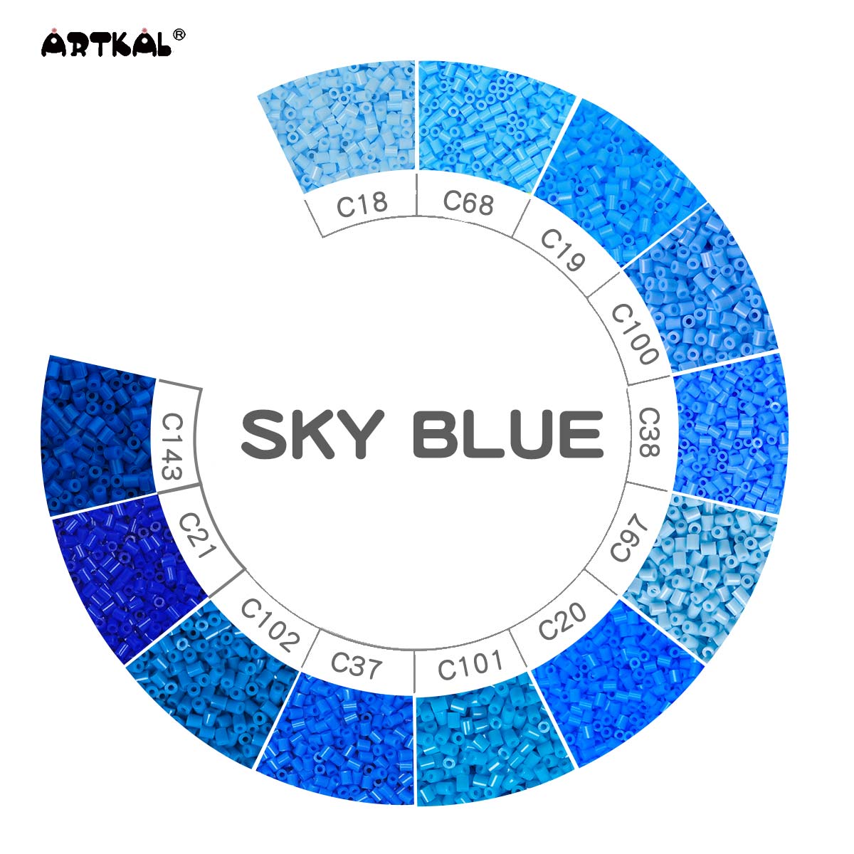 Sky Blue-Mini Beads C 2000 cuentas Paquete individual