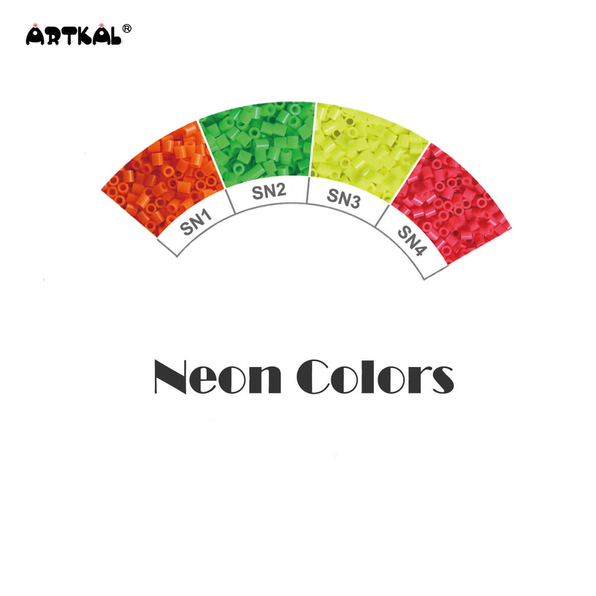 (SN1-SN4)-Neon Color-Midi 1000 perlas Paquete individual