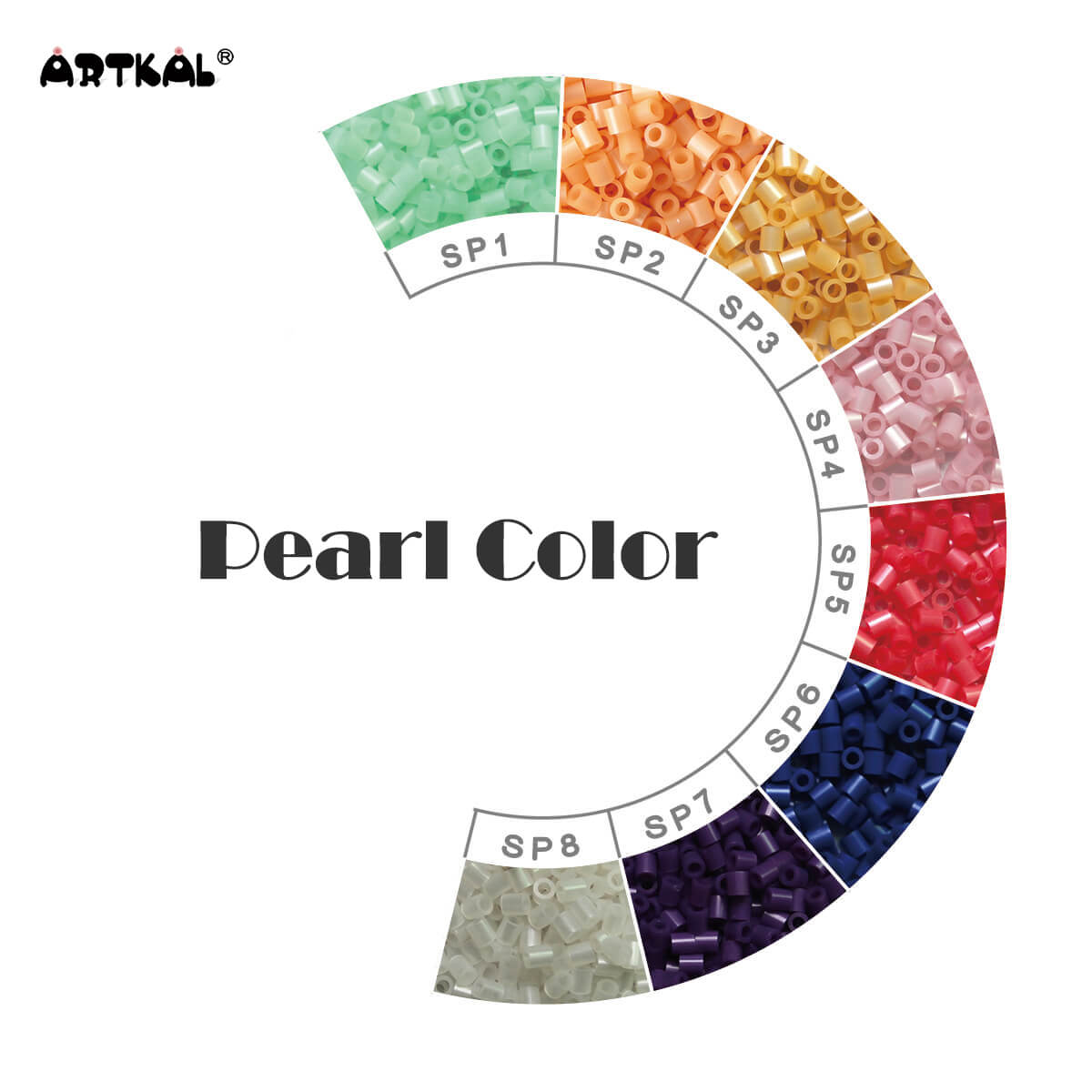 (SP1-SP8)-Color perla-Midi 1000 cuentas Paquete individual