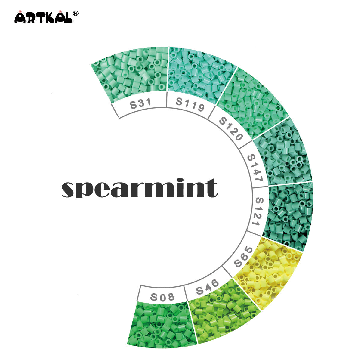 Spearmint-Midi 1000 perler Single Pack