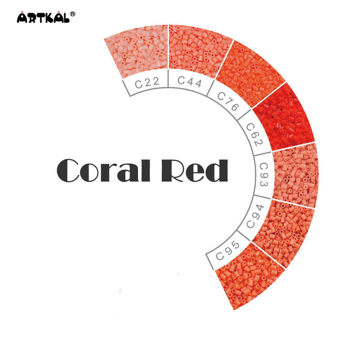 Coral Red-Mini Beads C 2000 kralen Per stuk verpakt