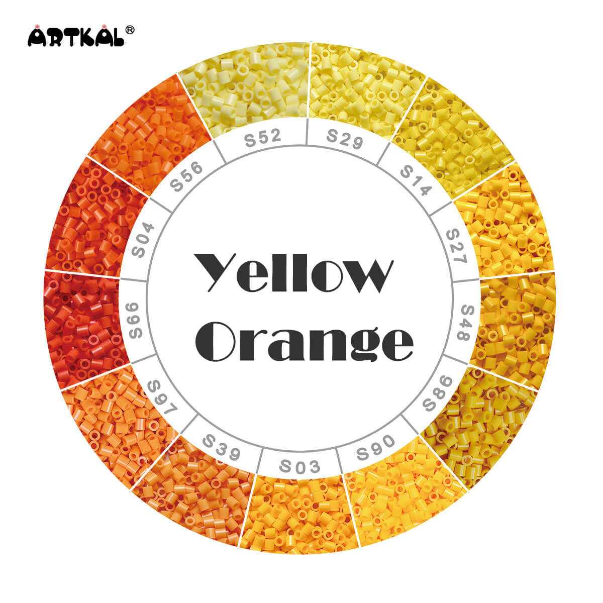 Κίτρινο-Πορτοκαλί-Μίντι 1000 χάντρες Μονό πακέτο