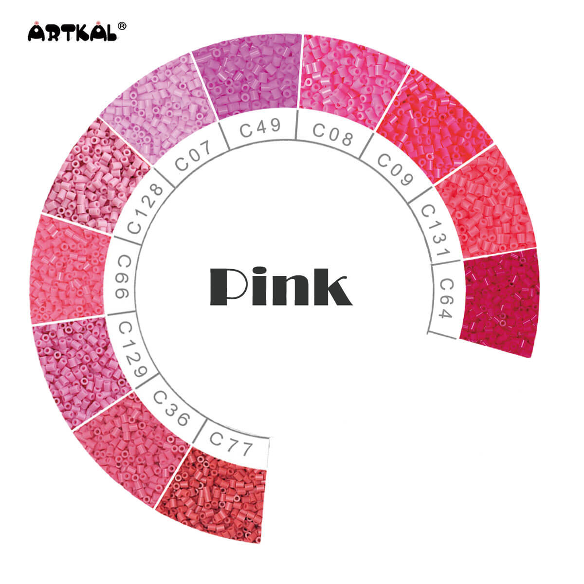 Pink-Mini 2000 бусинок Индивидуальная упаковка