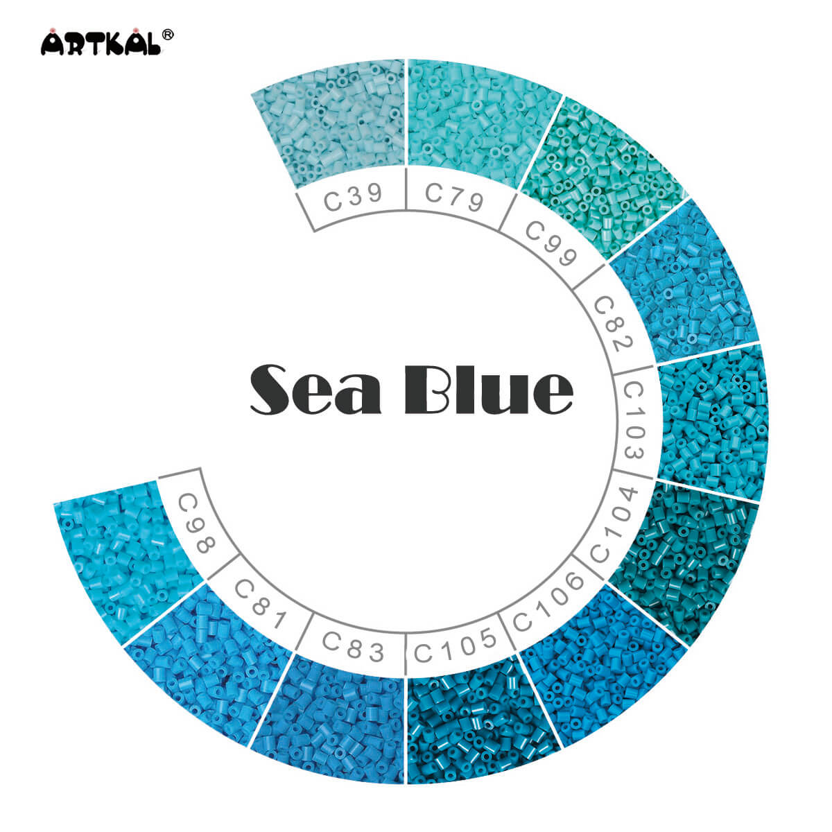 Sea Blue-Mini Beads C 2000 beads Single Pack