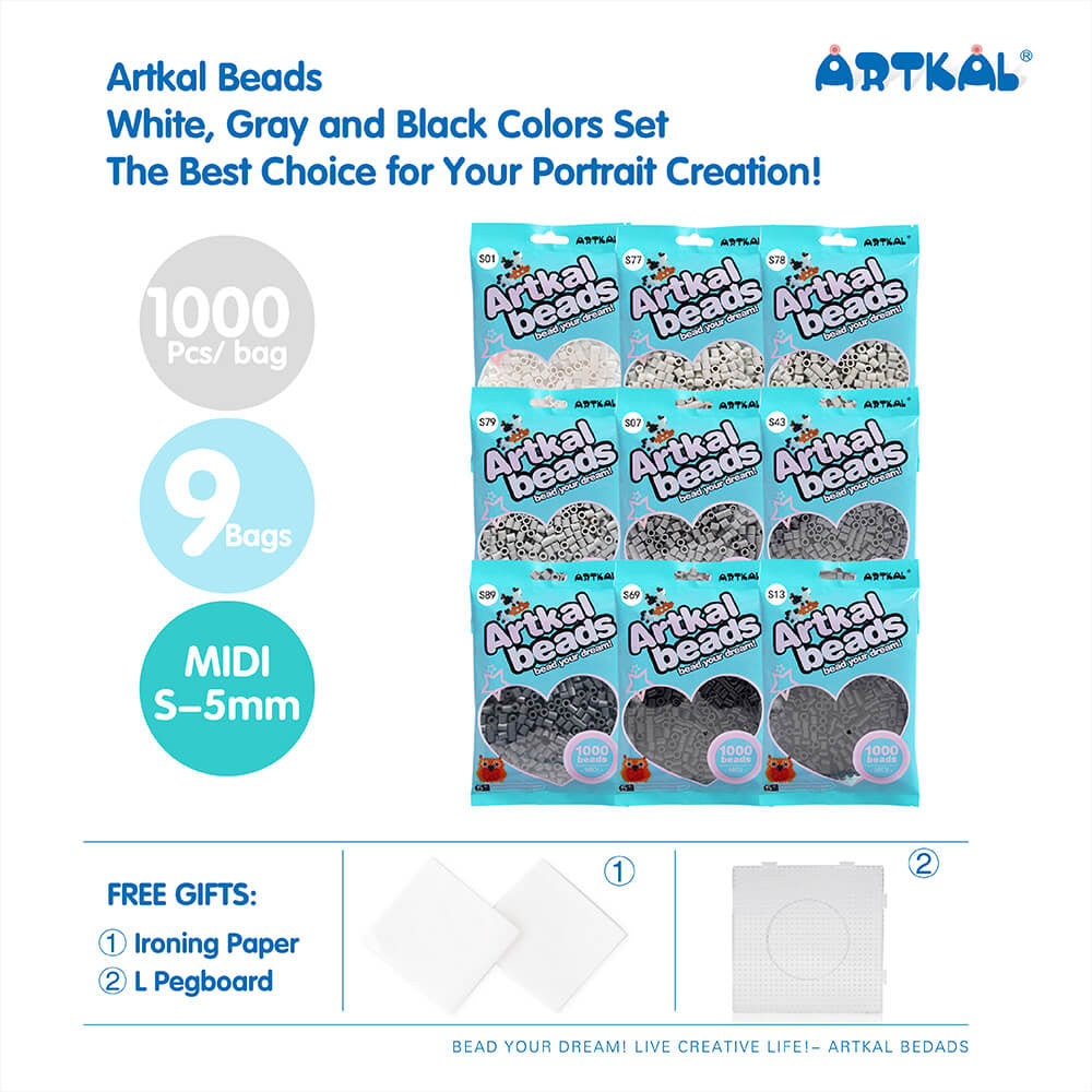 SB1000-GRAY Midi S-5mm  Artkal beads 1000 Count Pack
