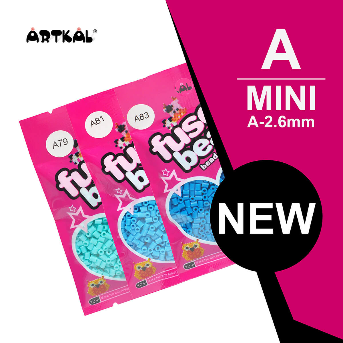 71 ใบ ชุดสีใหม่ A-2.6mm Artkal Mini beads (AB1000-N)
