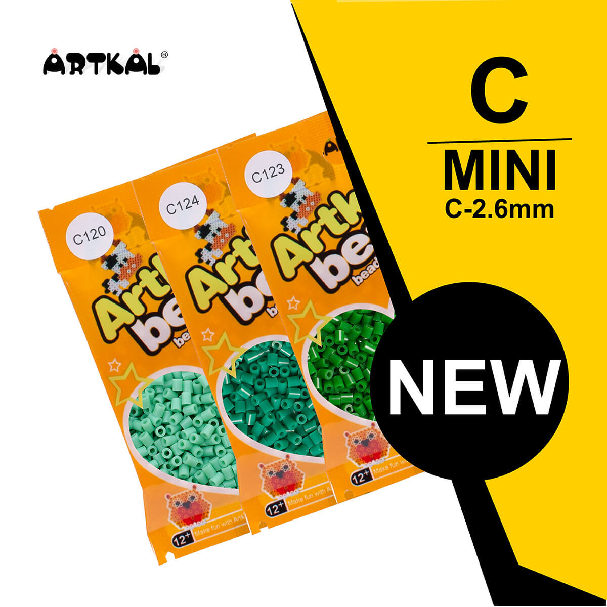 ชุดสีใหม่ C-2.6mm Artkal Mini beads (CB1000-N)