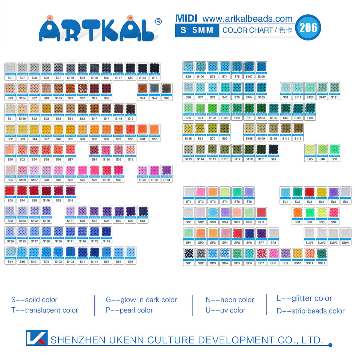 25 Bags 1000 Count Pack Midi S-5mm Artkal Beads (SB1000-25 )