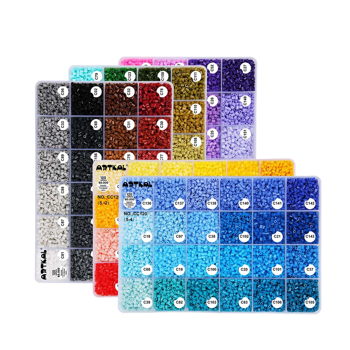 Μίνι κουτί σετ 120 χρωμάτων C-2.6mm Artkal beads CC120