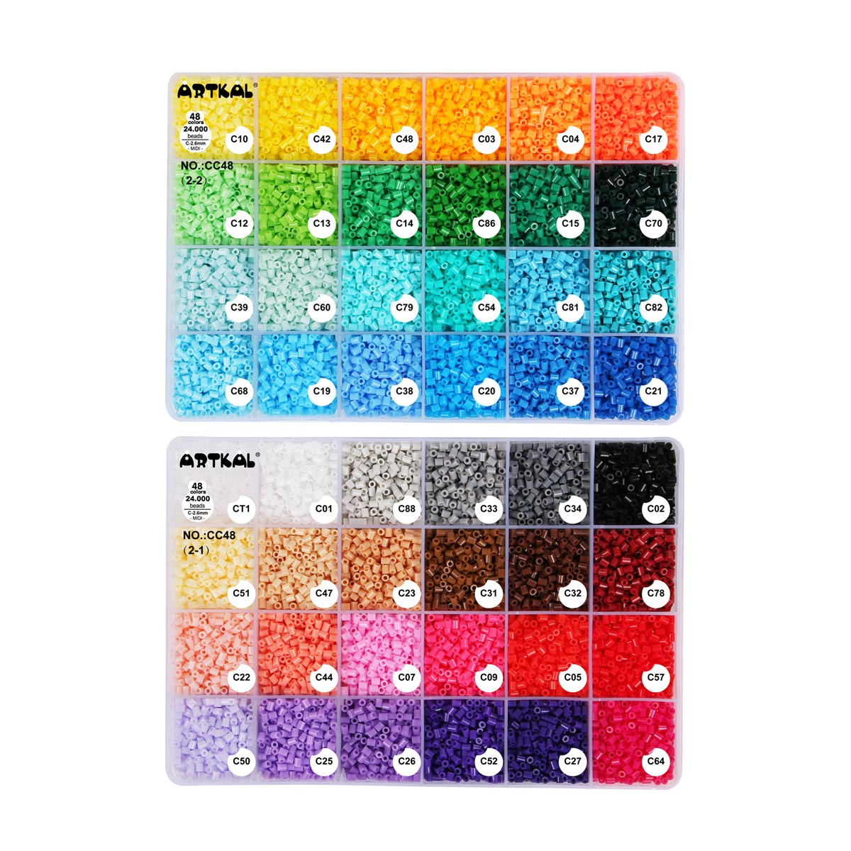 Σετ κουτιού 48 χρωμάτων C-2.6mm mini χάντρες Artkal CC48
