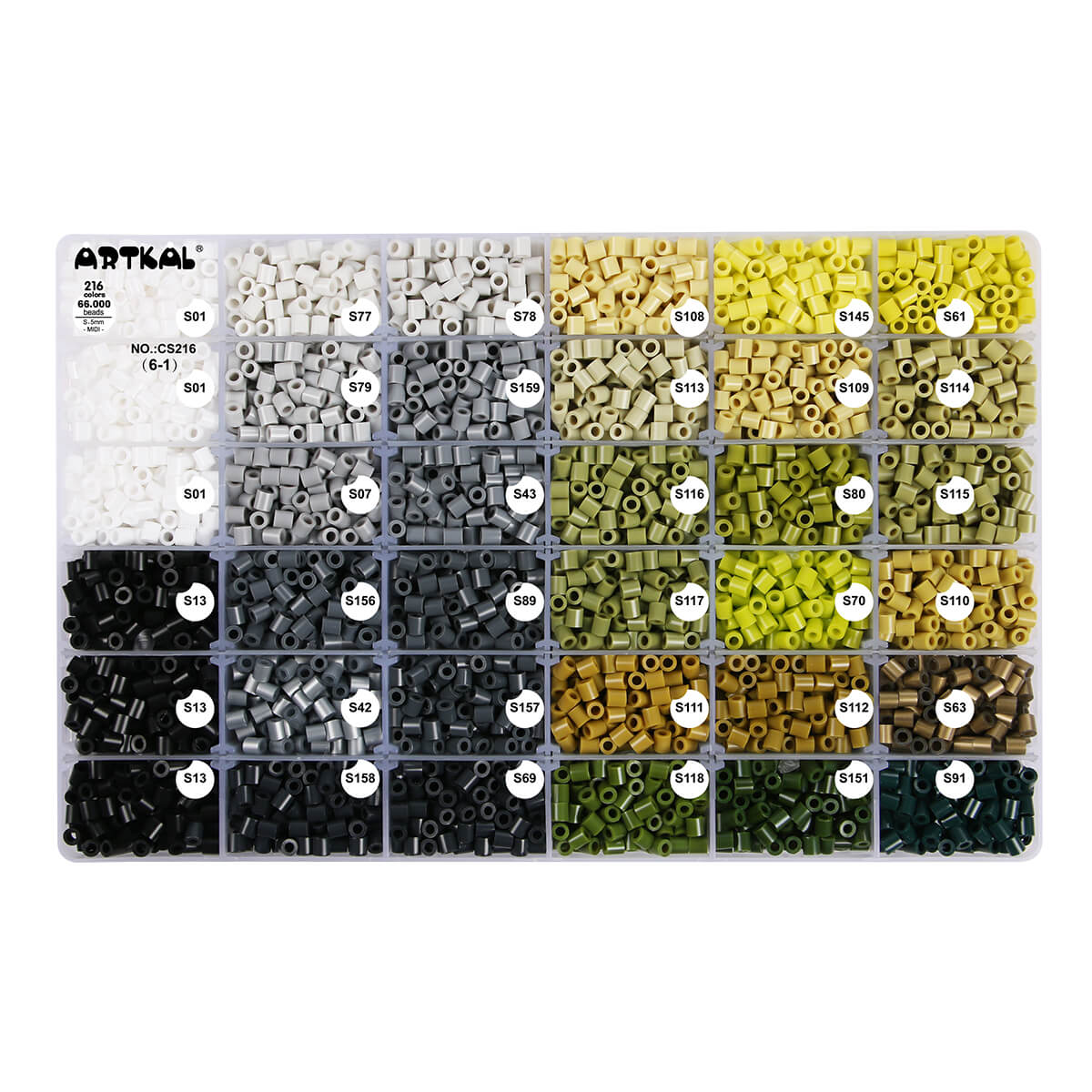 (216) Cofanetto Full Colors S-5mm Perline Midi Artkal CS216