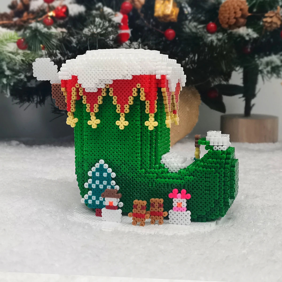 3D Christmas Sock House Pattern