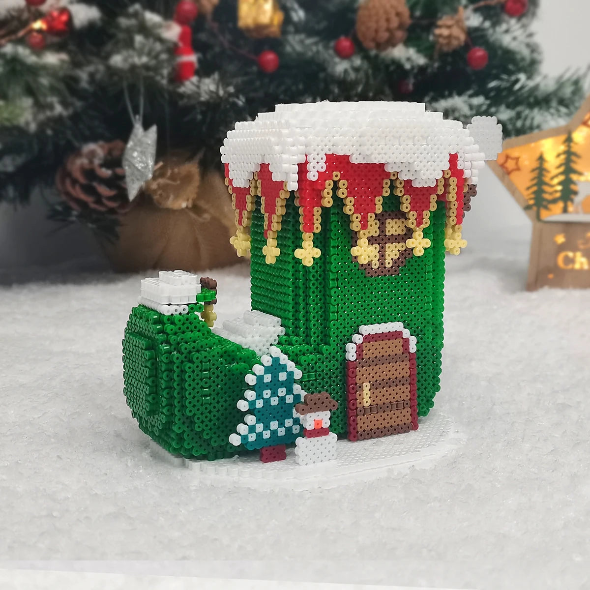 (AL2-0001) Padrão de casa de meia de Natal 3D