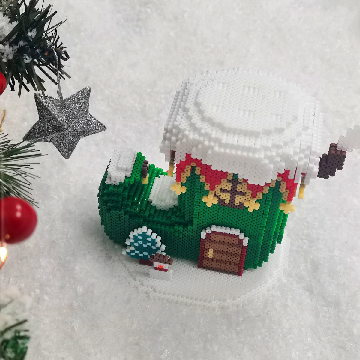 3D Christmas Sock House Pattern