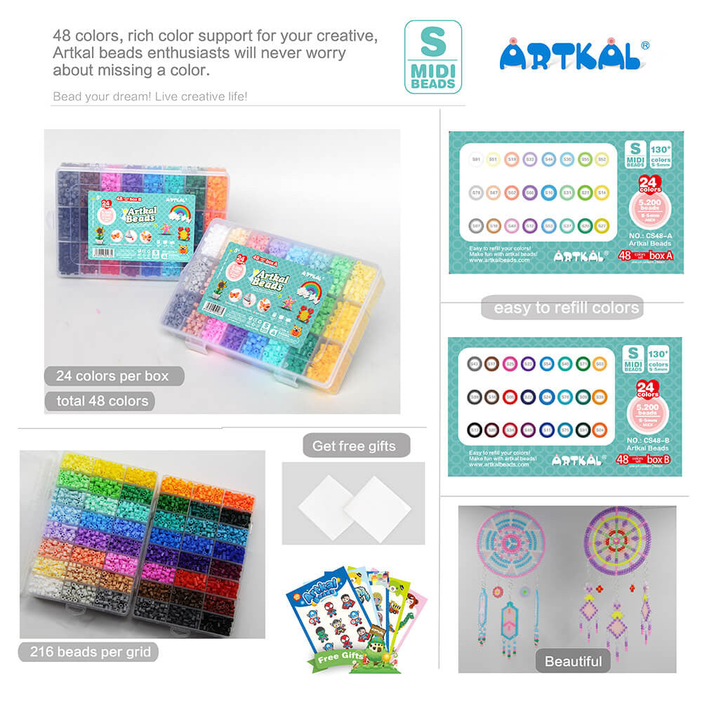 48 Colors Box Set S-5mm Midi Artkal beads CS48